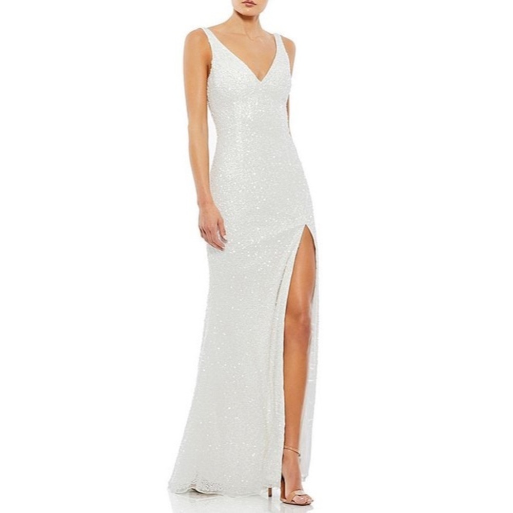 Mac Duggal Sequin Slit Gown